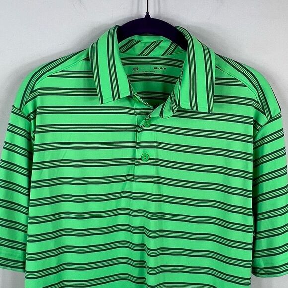 Under Armour Moisture Wicking Striped Polo with “Mi-Tech Tungsten Metals”‎ Patch - Picture 3 of 13